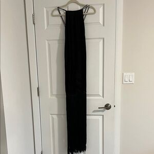 Zara Black Maxi Dress with Fringe